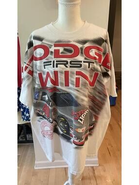 Vintage Dodge/Coors Motorsports First to Win Graphic T-Shirt White XL